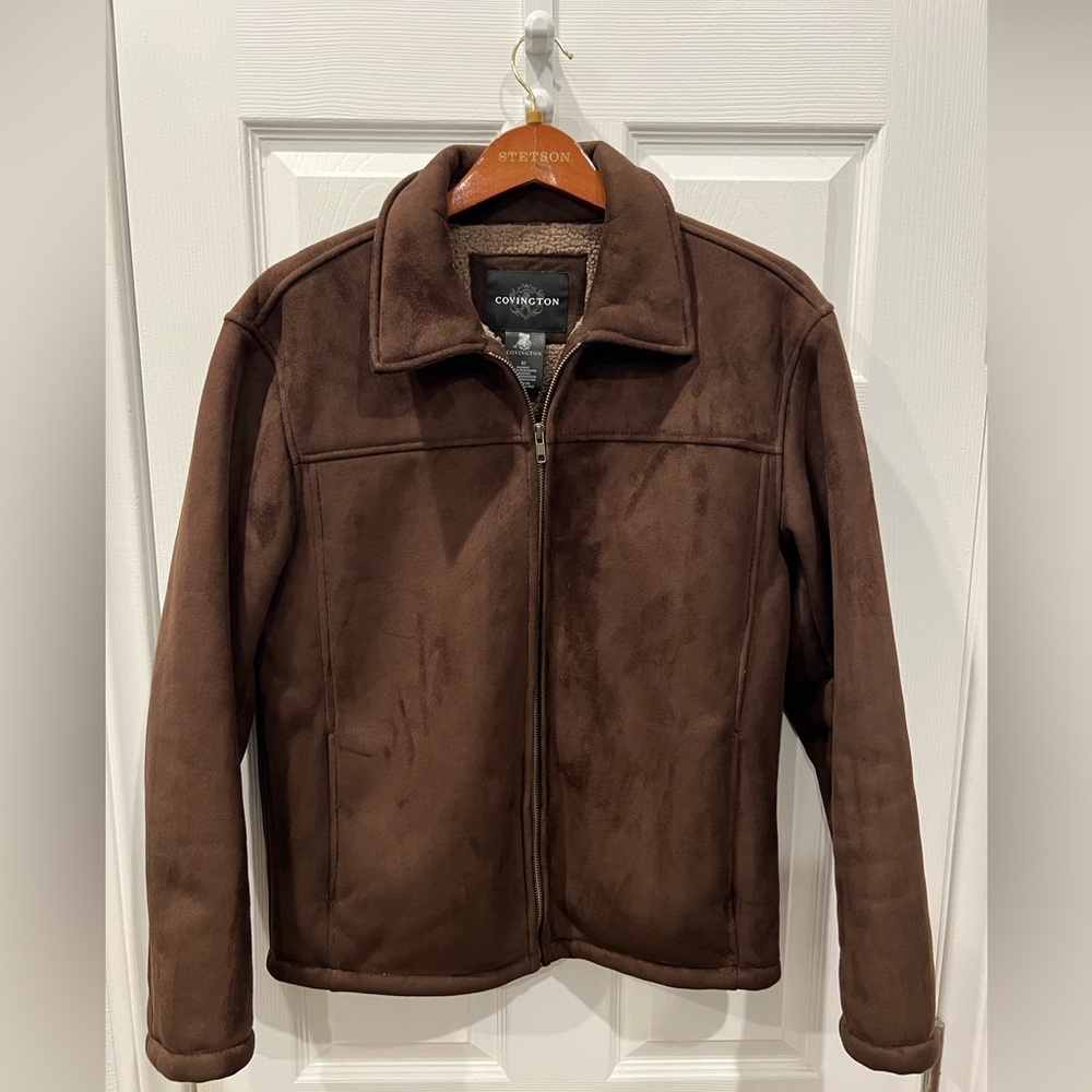 Covington Men's Dark Brown Zip-Up Bomber Jacket